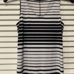 Sleeveless, Long Maxi Style, Black & White Striped Dress, By Apt. 9 Size XS